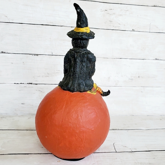 Dept 56 Poliwoggs halloween vintage inspired american folk art witch pumpkin JOL - Picture 3 of 12